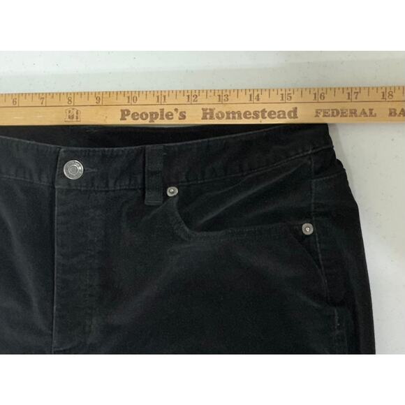 Talbots Black‎ Velvet Pants Size 12 (32x30.5) Straight Leg High Rise Stretch Vtg - Picture 7 of 9